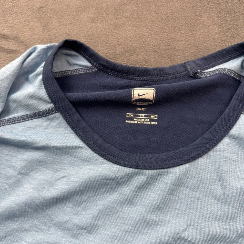 Nike Hockey Dri-FIT Long Sleeve Shirt Mens XXL Blue Elbow Grip Training Top